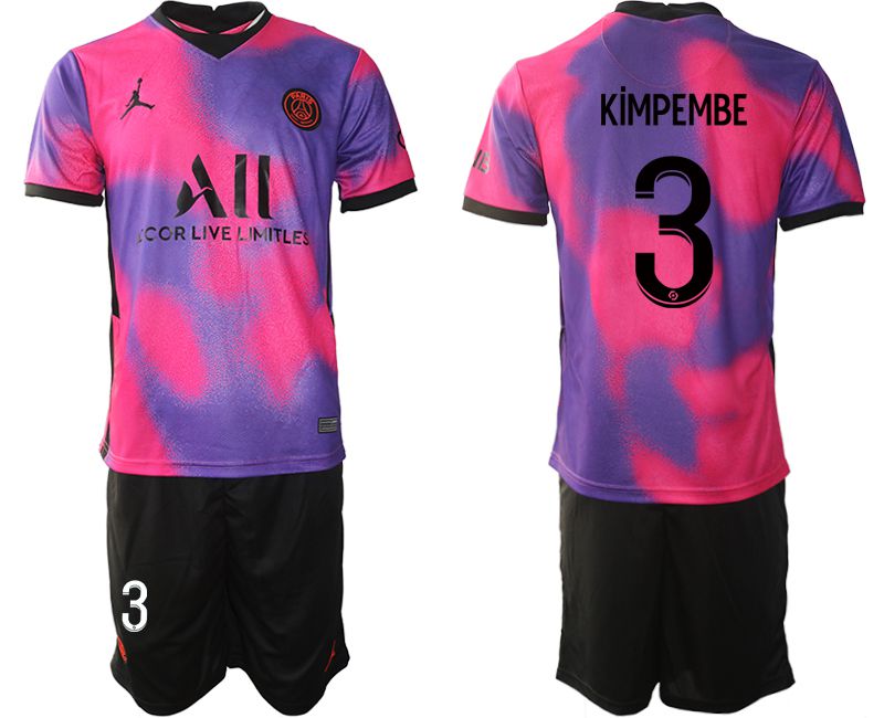 Men 2020-2021 Club Paris St German away purple #3 Soccer Jersey